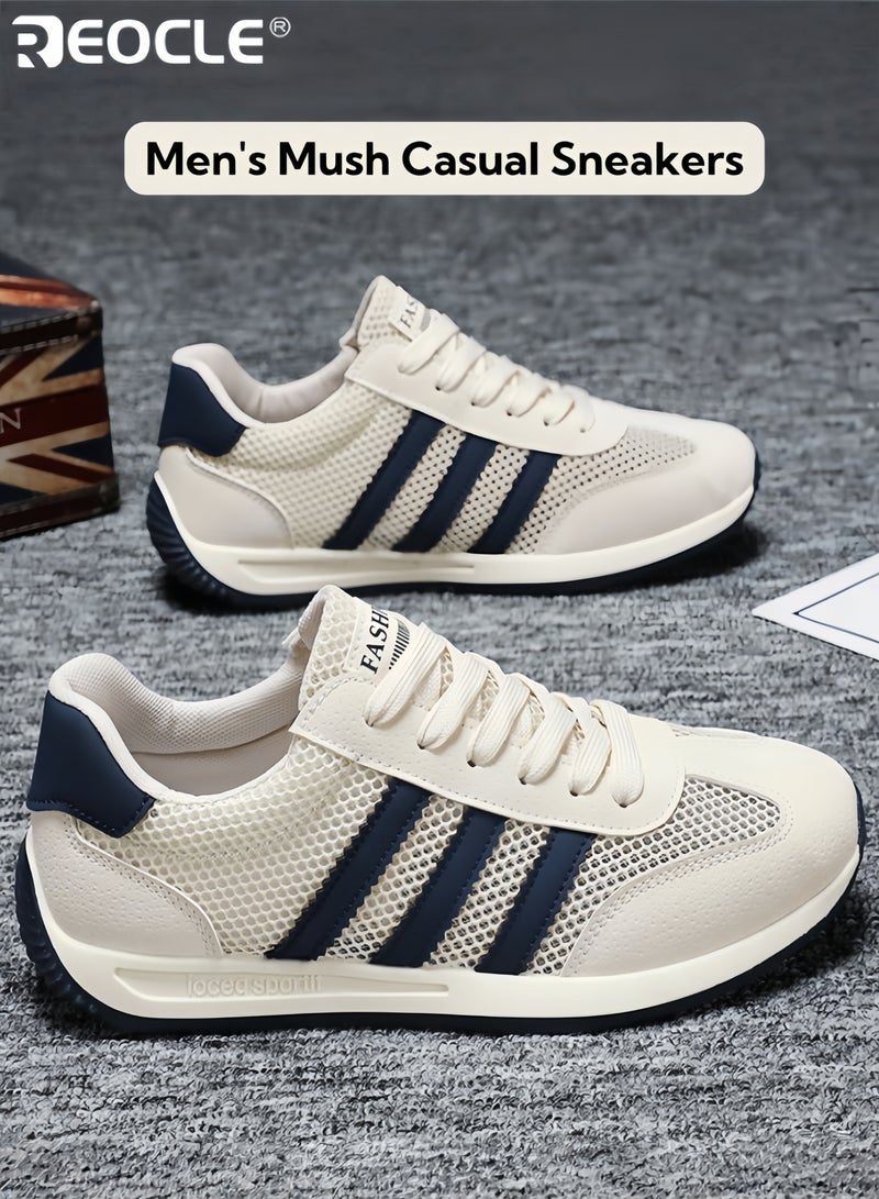 ريوكل أحذية رياضية للرجال ذات تصميم شبكي ونعل ناعم، تتميز بأحذية قيادة مريحة وخفيفة الوزن مناسبة للعمل والمظهر الج غير رسمي - Image 1