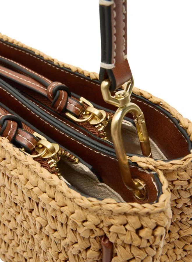 PARFOIS Double Straw-Effect Crossbody Bag