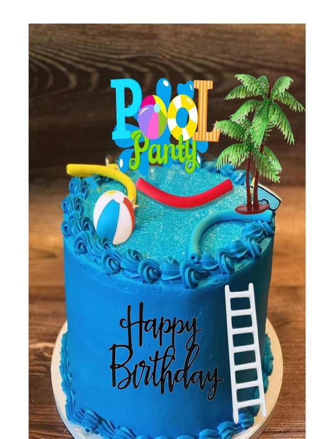 GmakCeder Pool Party Cake Topper for Summer Birthday Theme Cake - Image 4