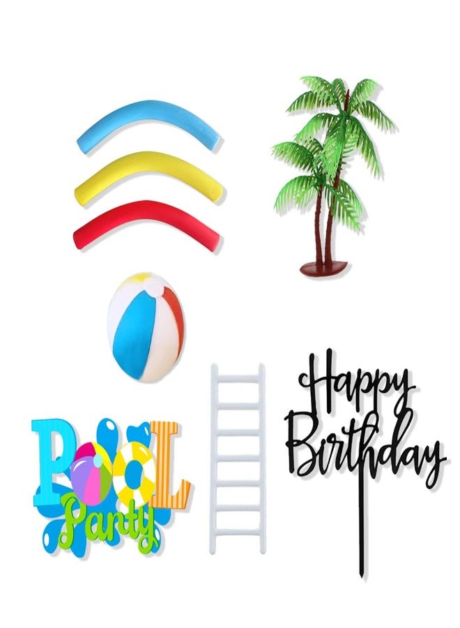 GmakCeder Pool Party Cake Topper for Summer Birthday Theme Cake - Image 2