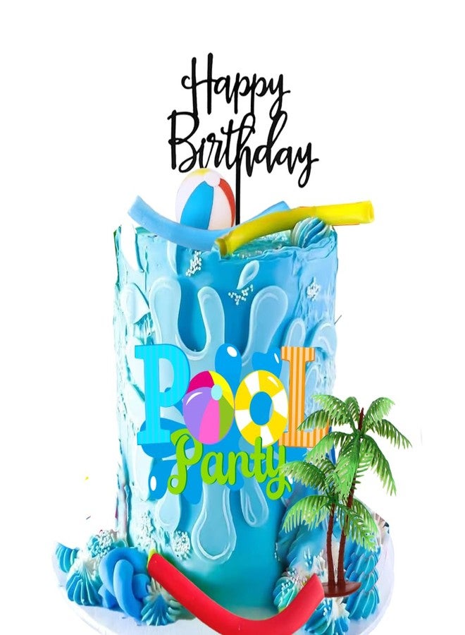 GmakCeder Pool Party Cake Topper for Summer Birthday Theme Cake - Image 3