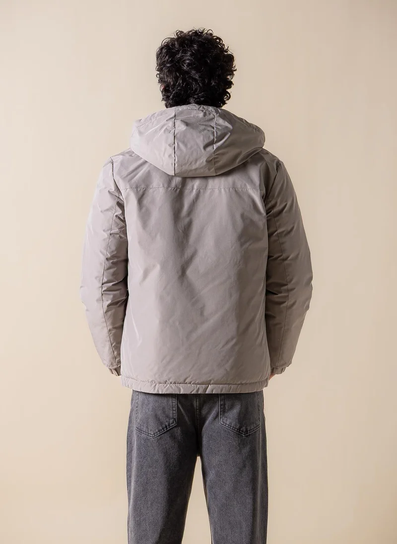 SHAPES DETAILED PUFFER JACKET