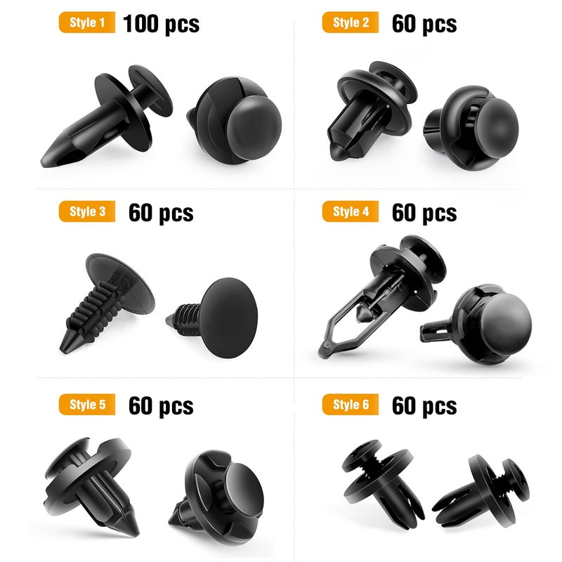 GOOACC 400PCS Universal Plastic Fender Clips, Push Bumper Fastener Rivet Clips Compatible for GM Ford Chrysler Toyota Honda, with 6 Most Popular Sizes - Image 4