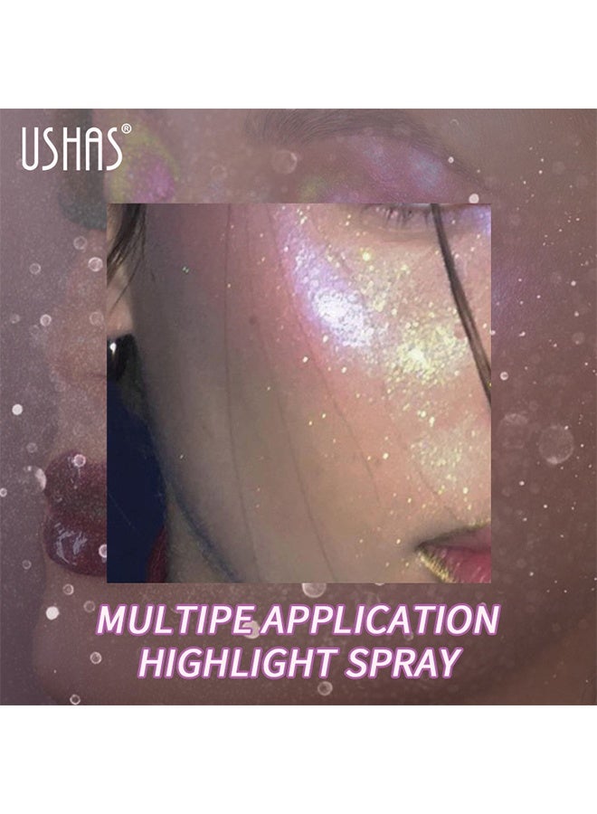 Ushas Shimmer Spray, Long-lasting Body Shimmer Spray 110 ml, Face And Body Pearlizing Setting Spray, Birthday Party Festival Shimmer #01 - Image 4