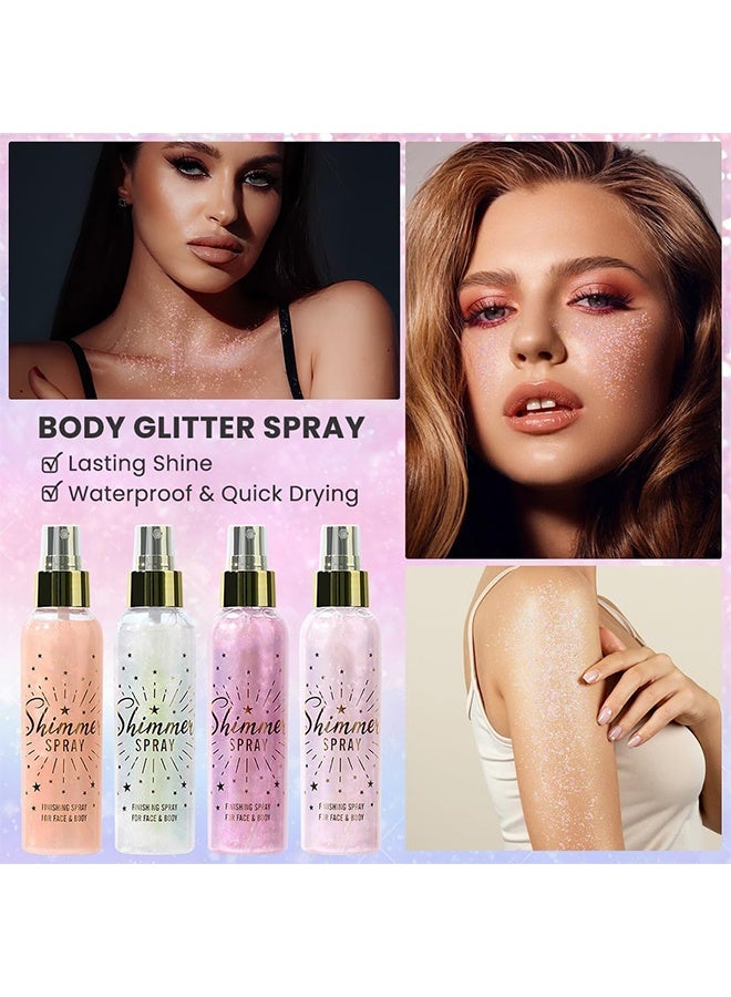 Ushas Shimmer Spray, Long-lasting Body Shimmer Spray 110 ml, Face And Body Pearlizing Setting Spray, Birthday Party Festival Shimmer #01 - Image 3
