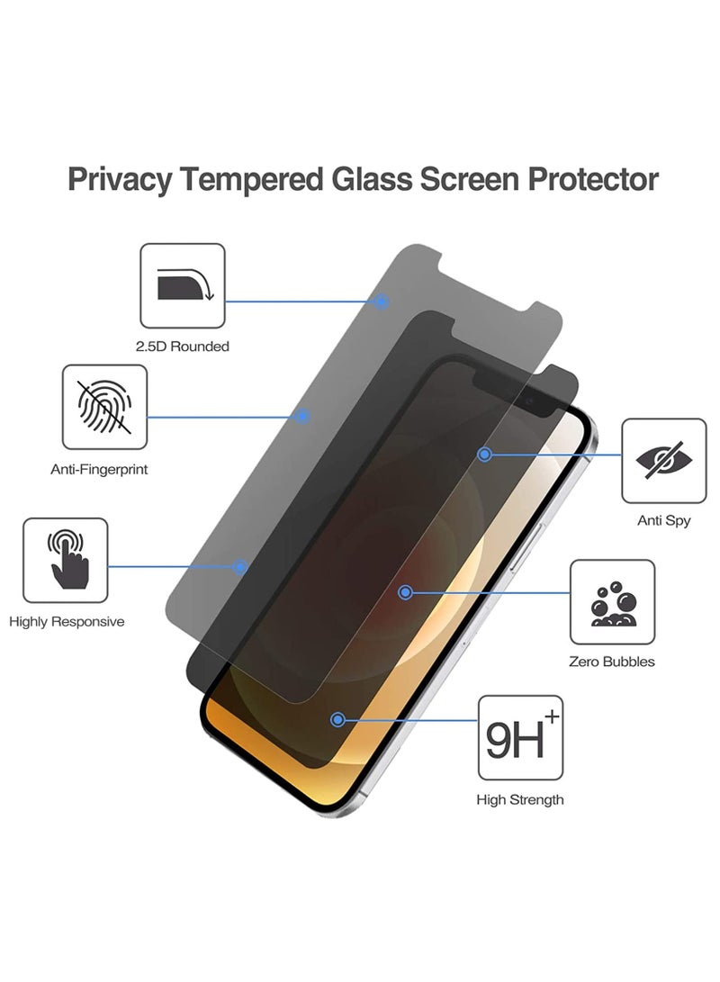 Procases 2 Pack Iphone 12 Pro Iphone 12 6.1 Inch 2020 Privacy Screen Protector Anti Spying Dark Tempered Glass Screen Film Guard Iphone 12 Pro 5G Screen Protector - Image 3