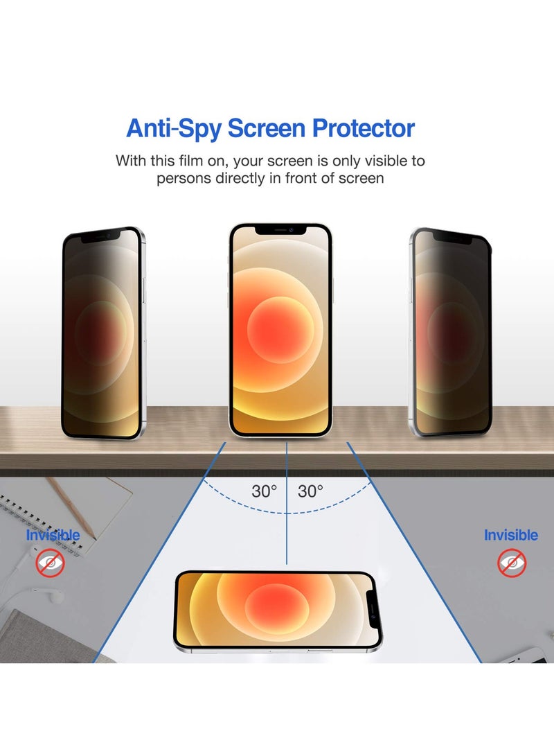 Procases 2 Pack Iphone 12 Pro Iphone 12 6.1 Inch 2020 Privacy Screen Protector Anti Spying Dark Tempered Glass Screen Film Guard Iphone 12 Pro 5G Screen Protector - Image 4