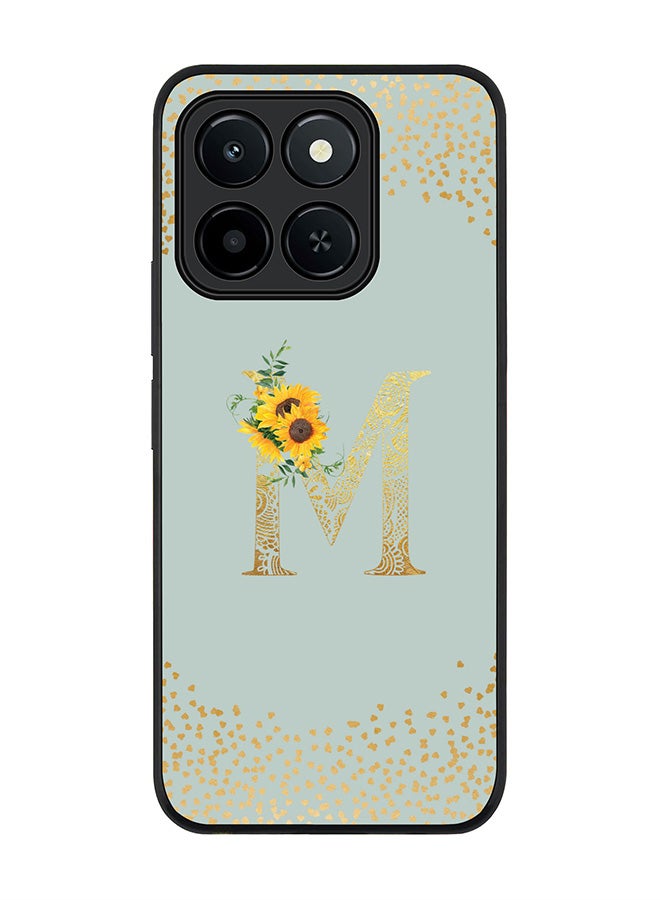 Stylizedd For Honor X6c Case,Slim fit Camera Protection, Shockproof Thin Phone cover  - Custom Floral Monogram - M  (Light Grey )