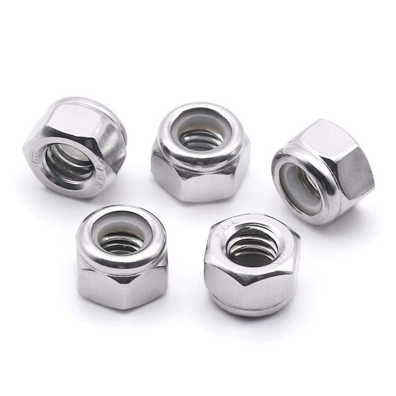 3816 Nylon Insert Hex Lock Nuts Allen Hex Drive 304 Stainless Steel 188 Full Thread Coarse Thread UNC Pack of 10