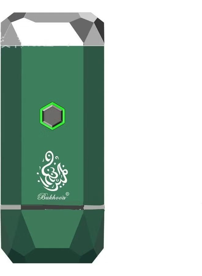 Electric USB Hexagon Incense Burner Green/Silver 13.6cm - Image 1