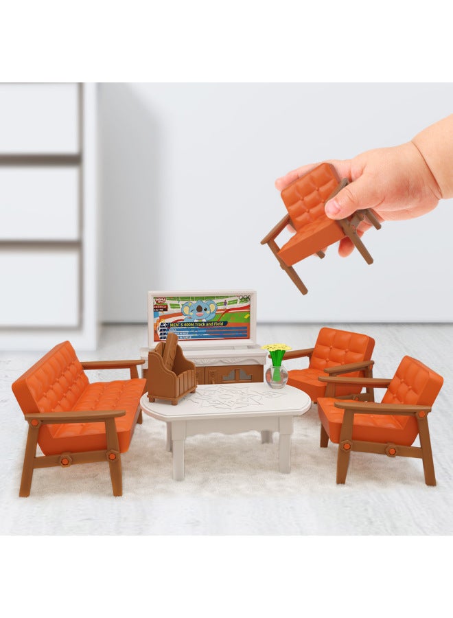 Koala Diary Mini Play House Toy Miniature Scene Doll House Bathroom Bedroom Kitchen Girl Birthday Gift-Specifications:Classroom Accessory Bag - Image 5