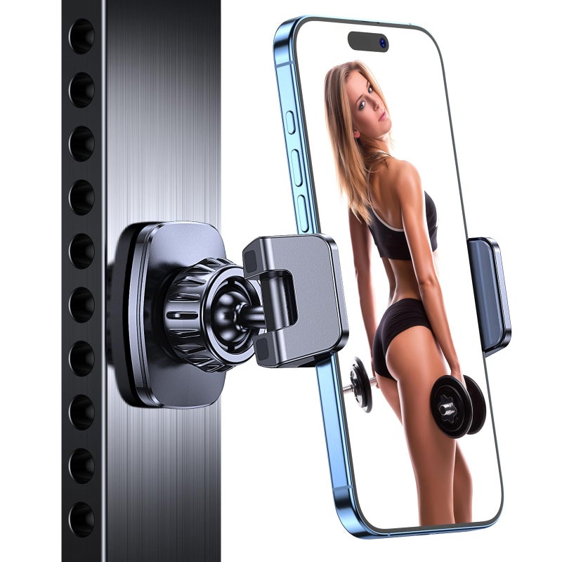 Coolpow Magnetic Phone Holder for Gymã€Strong Magnetsã€‘ Tripod Mount Ring Gym Magnetic Phone Holder Attach to Metal Surface, Gym Accessories for Men Women Essentials for All Smartphones 4.7-7" - Image 1