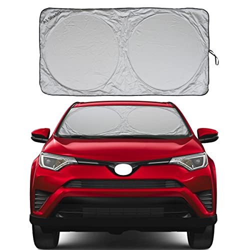 A1 Shades Car Windshield Sun Shade with Storage Pouch by A1 Sunshade Retractable Automotive Car Truck SUV Front Window Shield Blocker Screen Visor Protector Cover for Auto Interior Accessories for Heat Medium - Image 1