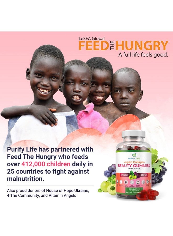 Purify Life جواهر كولاجين نباتية مع فيتامينات البيوتين لصحة الشعر والبشرة والأظافر مضادة للشيخوخة (90 مضغوط) معزز كولاجين مع مركب سوبر فواكه مع ريسفيراترول فيتامين أ هـ ج استبدال الكبسولات والحبوب - Image 3