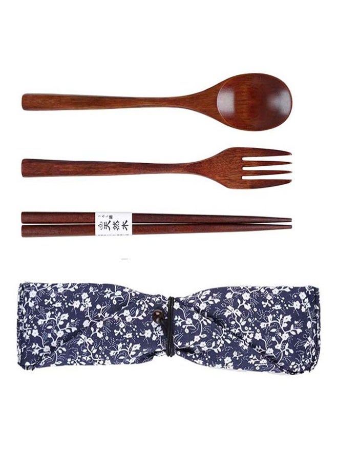 SOWUGI - Wooden Spoon Chopsticks Fork Sets Dinnerware Combinations Chopsticks and Spoons Fork Set - Image 1