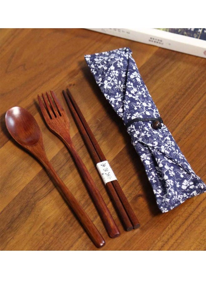 SOWUGI - Wooden Spoon Chopsticks Fork Sets Dinnerware Combinations Chopsticks and Spoons Fork Set - Image 1