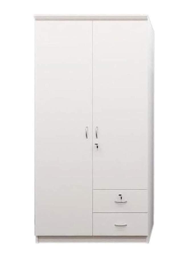 MAF furniture Maf 2 Door Wooden Wardrobe,Solid Wood Wardrobe With Lockable Drawers Perfect Modern Stylish Heavy Duty Maf-622 Color White  - Image 2