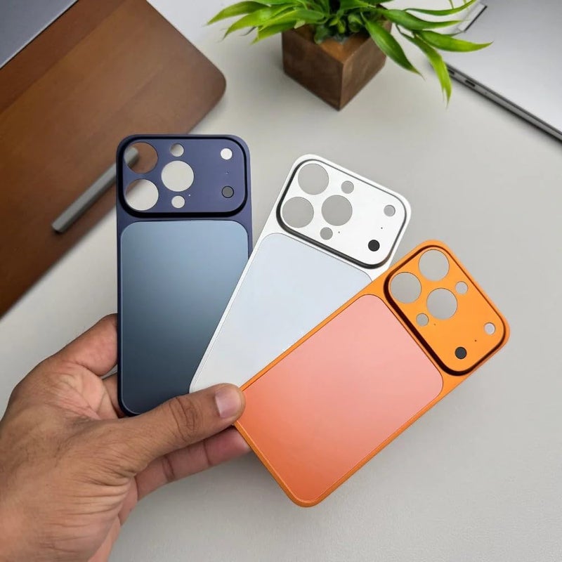 CRUPED لوحة خلفية محول | مجموعة ترقية من الألمنيوم قابلة للتقشير واللصق متوافقة مع آيفون 15 برو لتحويله إلى 17 برو / 17 برو ماكس (أزرق داكن) - Image 4