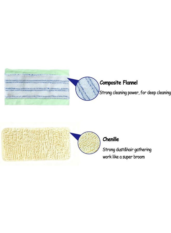 EaseYourDay Wet and Dry Flat Mop Head, Super Firm Clip on Pads, 2 Washable Mop Pads, Compatible with All Standard US Threading Pole - Image 4