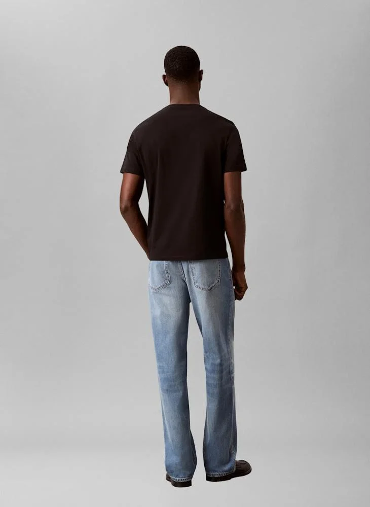 Calvin Klein Jeans Black Logo Graphic Crew Neck T-Shirt for Men | Best Price UAE