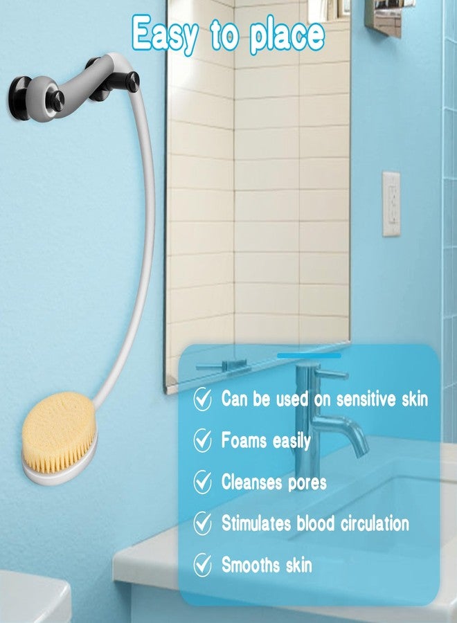 Milifox 1 Pack Back Scrubber Long Handle Shower Brush 27" Curved Back Brush with U-Shaped Curved Handle Shower Back Washer for Women Men Elderly Exfoliation - Image 5