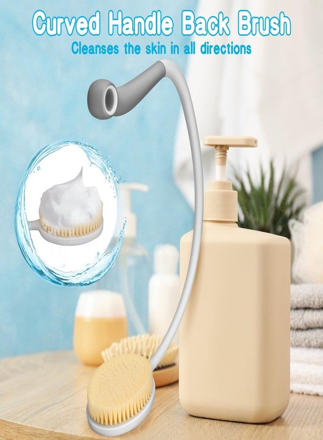 Milifox 1 Pack Back Scrubber Long Handle Shower Brush 27" Curved Back Brush with U-Shaped Curved Handle Shower Back Washer for Women Men Elderly Exfoliation - Image 3