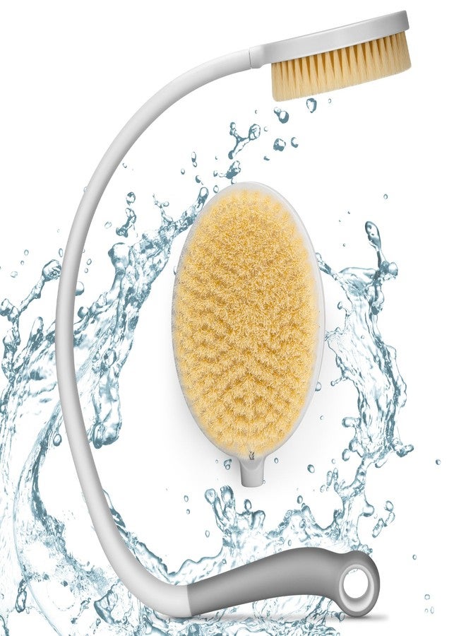 Milifox 1 Pack Back Scrubber Long Handle Shower Brush 27" Curved Back Brush with U-Shaped Curved Handle Shower Back Washer for Women Men Elderly Exfoliation - Image 1