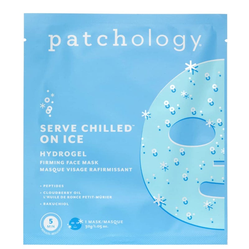 Patchology Iced Cooling Hydrogrel Face Mask Sheet with Peptides, Cloudberry Oil & Bakuchiol, Facial Sheet Mask for Soothing, Puffiness & Firming Skin - Christmas Gifts & Stocking Stuffers (1 Count) - Image 1
