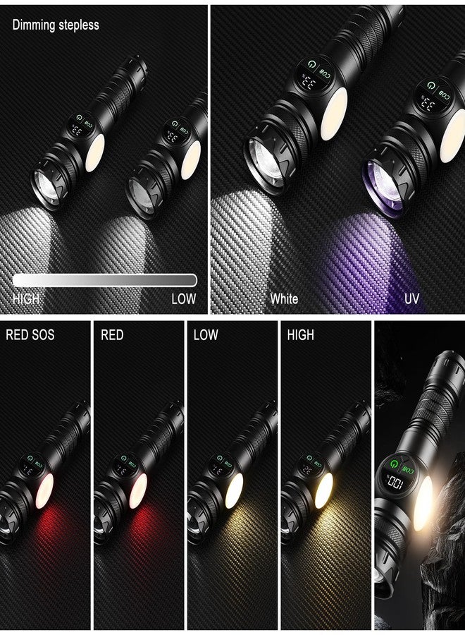 iodoo 4 in 1 Rechargeable 6500K / 395nm UV Flashlight Dimming Stepless True 5000 Lumens IP45 Zoomable Beam UV Light, 5000mAh Halloween LED Flash Light with Magnet Power Failure - Image 2