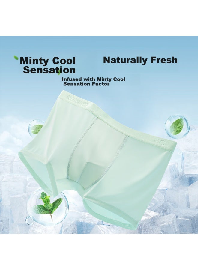 MIIOW Maoren Men's Underwear, Summer [cool Mint Sensation], Ice Silk Underwear With Mulberry Silk, 10a Antibacterial Crotch, Boxer Briefs  - Image 5