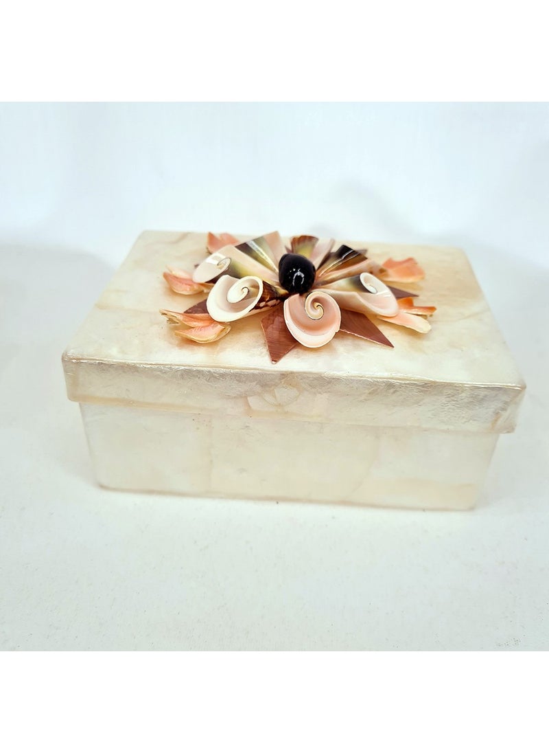 evinizdeki okyanus esintisi turkuaz hediyelik Small Mother of Pearl Rectangular Box  - Image 2