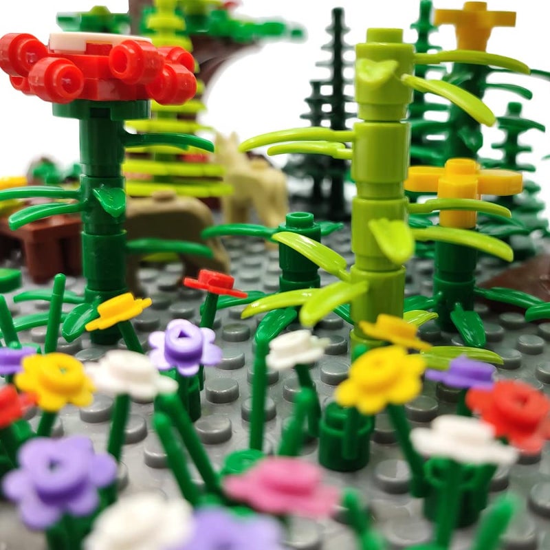 ZHX Garden Park Building Block Parts Botanical Scenery Accessories Plant Set Building Bricks Toy Trees Flowers Compatible All Major Brands (Without Baseplate) - Image 5