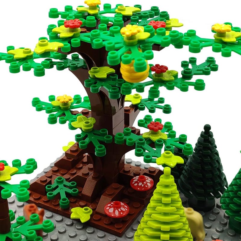 ZHX Garden Park Building Block Parts Botanical Scenery Accessories Plant Set Building Bricks Toy Trees Flowers Compatible All Major Brands (Without Baseplate) - Image 2