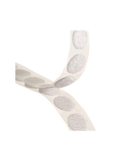 TRADIENT TRADIENT Adhesive Hook Loop Dots Tape 13mm Diameter White Color 2 Meter 120 Hook 120 Loop Dots  - Image 1