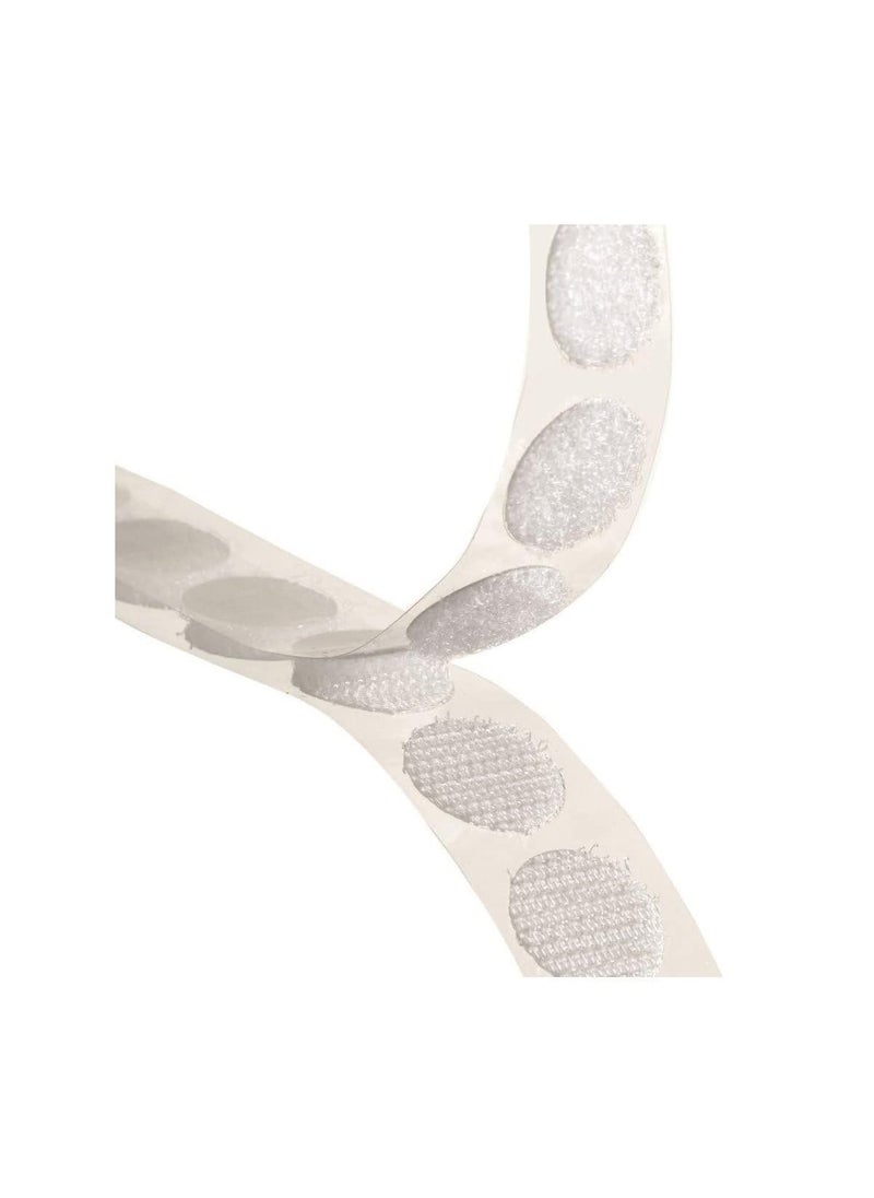 TRADIENT TRADIENT Adhesive Hook Loop Dots Tape 13mm Diameter White Color 2 Meter 120 Hook 120 Loop Dots  - Image 1