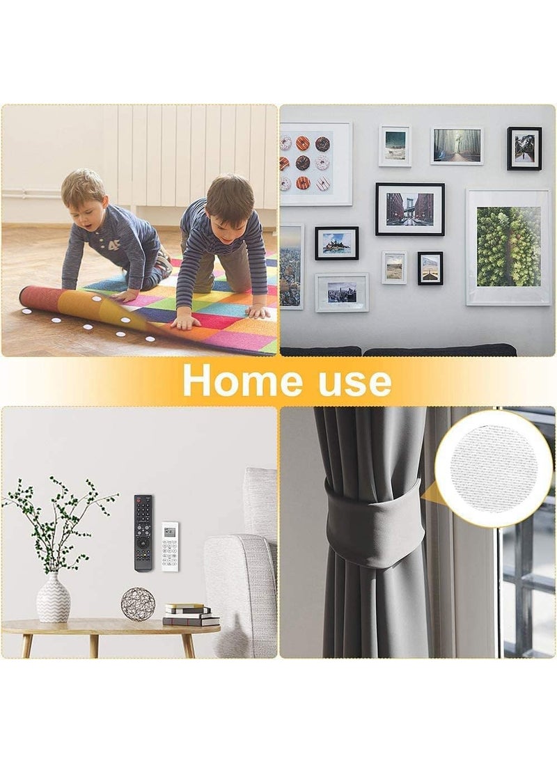 TRADIENT TRADIENT Adhesive Hook Loop Dots Tape 13mm Diameter White Color 2 Meter 120 Hook 120 Loop Dots  - Image 3