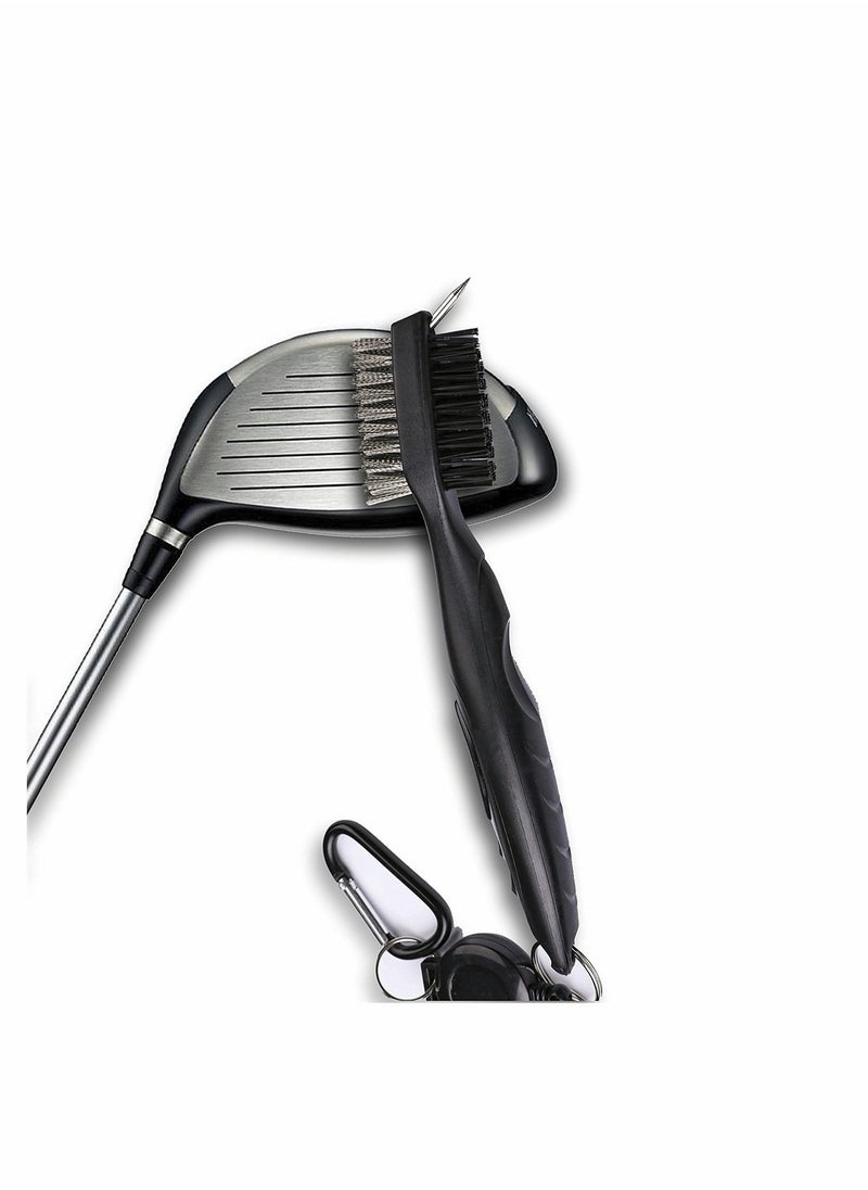 SYOSI - Microfiber Waffle Pattern Tri-fold Golf Towel (16" x 24")| Golf Club Brush| Golf Divot Tool| Black Golf Towel Set| Suitable for Golf Lovers| Golf Accessories for Men - Image 1