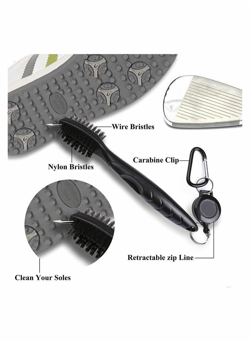 SYOSI - Microfiber Waffle Pattern Tri-fold Golf Towel (16" x 24")| Golf Club Brush| Golf Divot Tool| Black Golf Towel Set| Suitable for Golf Lovers| Golf Accessories for Men - Image 1