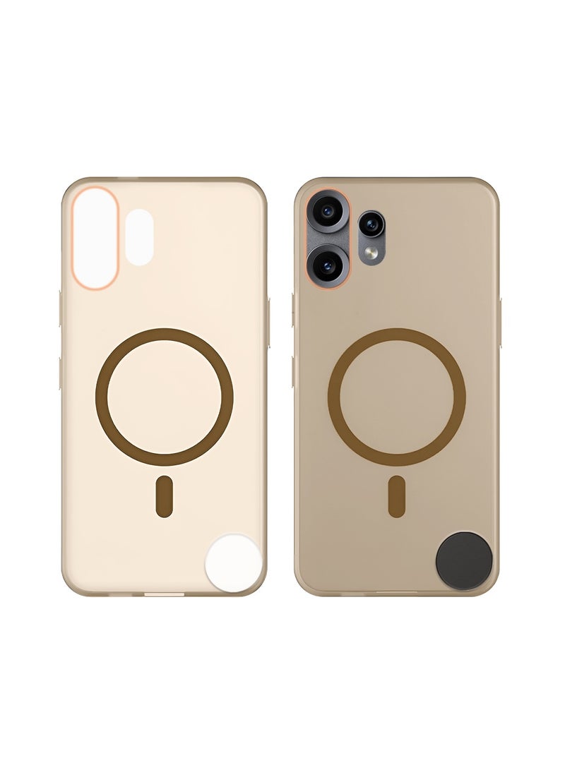 Wtech Nothing CMF Phone 2 Pro 5G 2025 Hybrid Translucent Magsafe with Magnetic Charging Raised Camera Lips Elegant Look Case Cover (MCMPMN) - Brown - Image 2