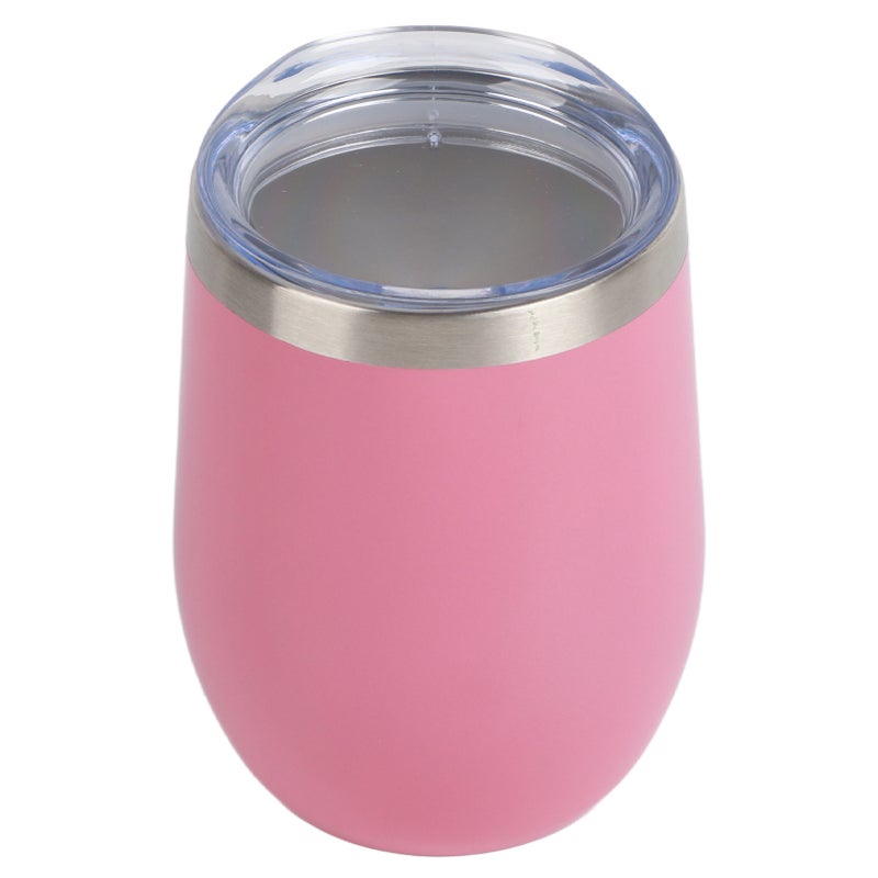 12oz 304 Stainless Steel Eggshell Cup U Shape Insulation Wine Cup Big Belly Eggshell Cup Pink 12oz - Image 1