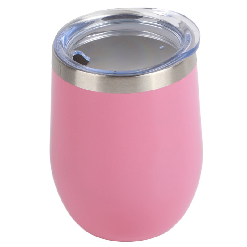 12oz 304 Stainless Steel Eggshell Cup U Shape Insulation Wine Cup Big Belly Eggshell Cup Pink 12oz - Image 2