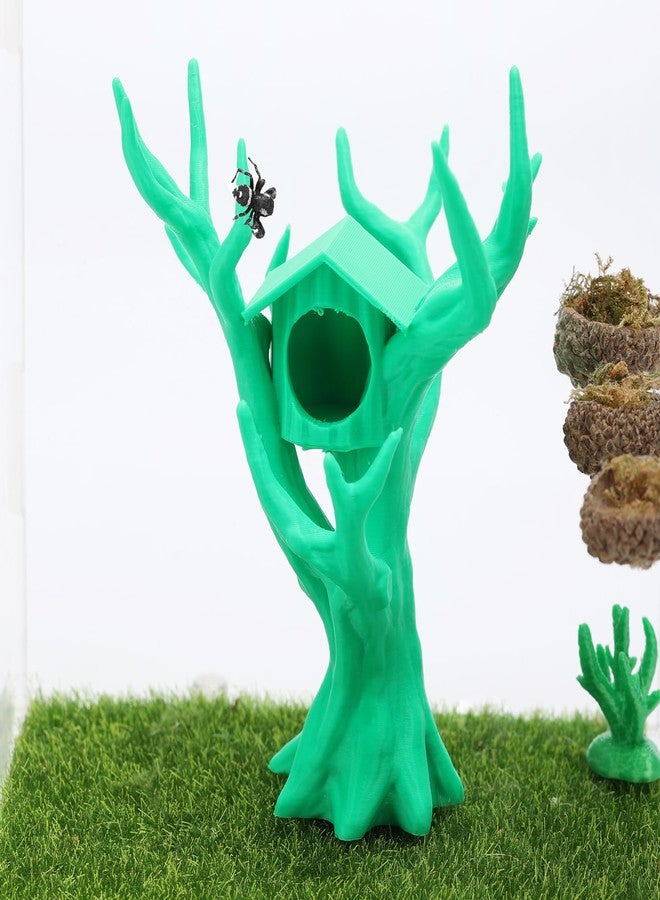 Daerky Jumping Spider Tree, Spider Hiding Cave, Tree-Shaped Climbing Toy & Cave, 3D Printed Decorative Accessory for Jumping Spiders, Wolf Spiders, Mantises & Small Arboreal Animals (Green) - Image 1