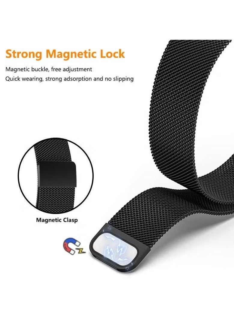2 Pcs Metal Strap Compatible with Huawei Watch Fit 5/Fit 5 Pro/Fit 3/Fit 4/Fit 4 Pro Magnetic Mesh Stainless Milanese Loop Replacement Watch Band Straps - Image 4