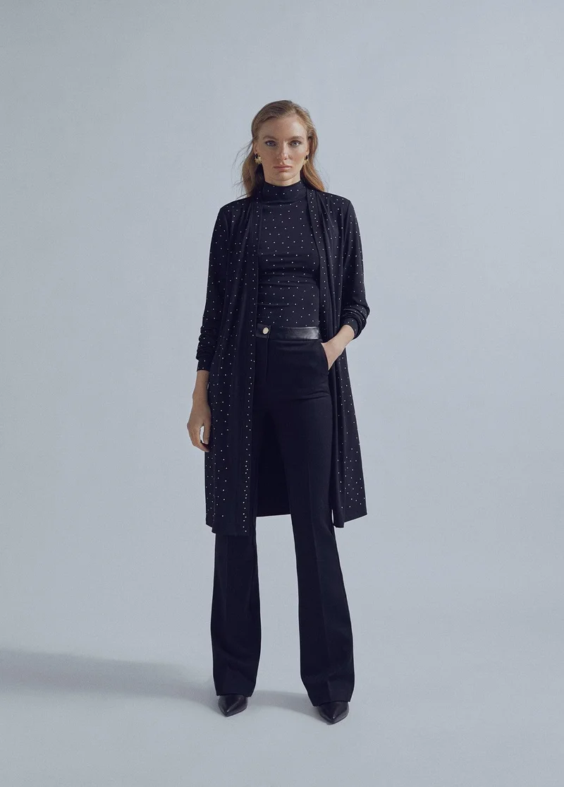 Lola Casademunt Flared trousers with leather detail