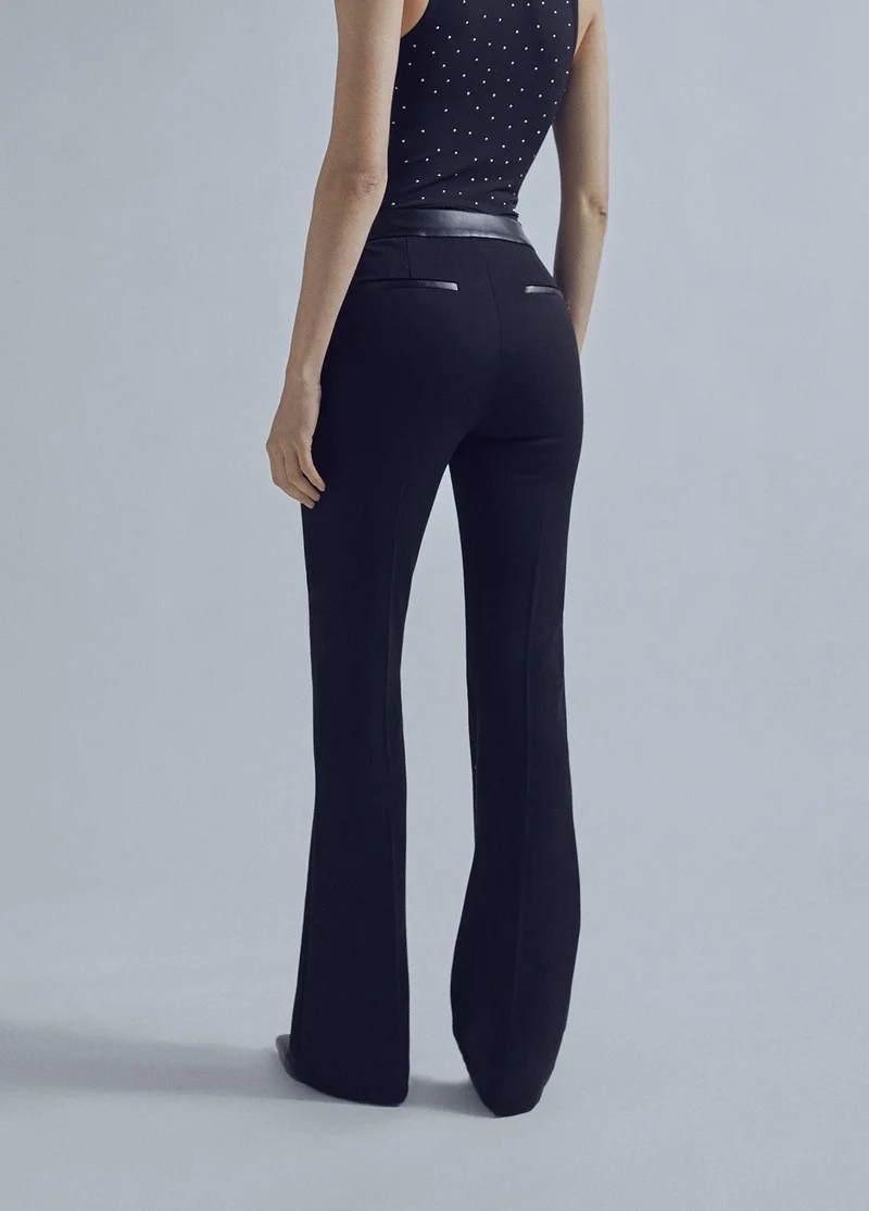 Lola Casademunt Flared trousers with leather detail