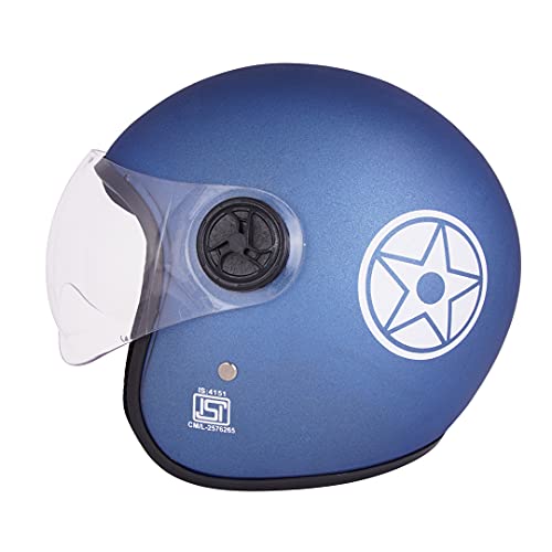 Sage Square Guardian Cruiser Plus || ISI Certified || Open face Helmet for Unisex Adult (Blue Metallic Matte) (Medium) - Image 4