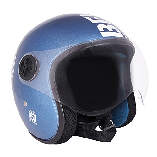 Sage Square Guardian Cruiser Plus || ISI Certified || Open face Helmet for Unisex Adult (Blue Metallic Matte) (Medium) - Image 1