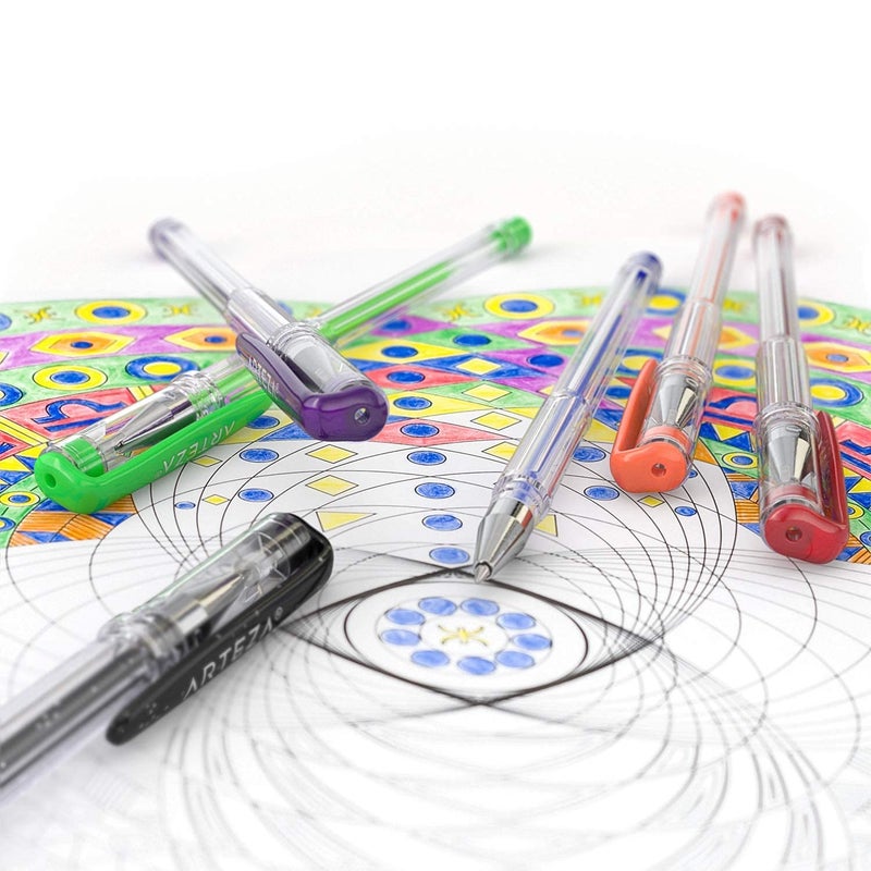 ARTEZA Gel Pens Colored Set of 60, Fine Point Pens for Journaling and Coloring, Vibrant Ink Pens for Adults - Image 5