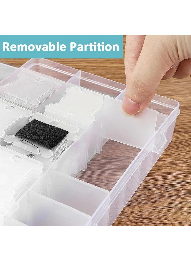 HASTHIP® Embroidery Floss Organizer Kit Cross Stitch Thread Storage Box Tools with Floss Bobbin Winder, with 40pcs Plastic Floss Bobbins, Color Number Stickers, DIY Embroidery Floss Storage Kit - Image 4