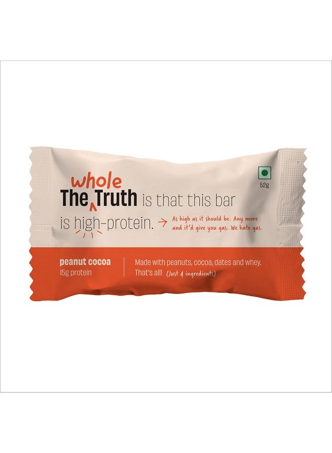 The Whole Truth Protein Bars | Peanut Cocoa | Pack Of 6 X 52G Each | No Added Sugar | No Preservatives | No Artificial Sweeteners | No Gluten Or Soy | All Natural Ingredients - Image 1